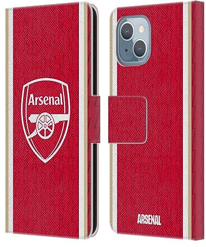 Head Case Designs Officially Licensed Arsenal FC Home 2023/24 Crest Kit Leather Book Wallet Case Cover Compatible With Apple iPhone 14
