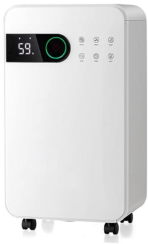 GOPLUS Luftentfeuchter 15L/Tag, elektrischer Entfeuchter für Raum bis zu 15m²- 3 Betriebsarten | LED Display | 24H Timer | 2L Wassertank | Ablaufschlauch - Raumentfeuchter (15L/Tag - 28x20,5x50cm)