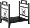 GOPLUS - Soporte para chimeneas de metal, calefacción con base elevada y patas ajustables, soporte decorativo con motivos de alce, para terraza, sala de estar, 46 x 34 x 45 cm, negro (Wapiti +