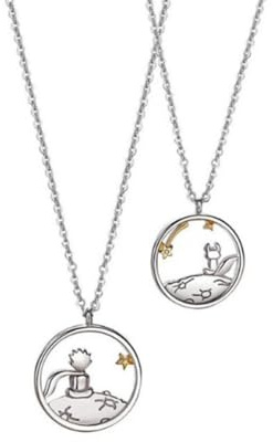 EHOTER Petit Prince Renard Pendentif Collier De Dessin Animé Collier pour Couples Cadeau pour La Saint Valentin l'anniversaire