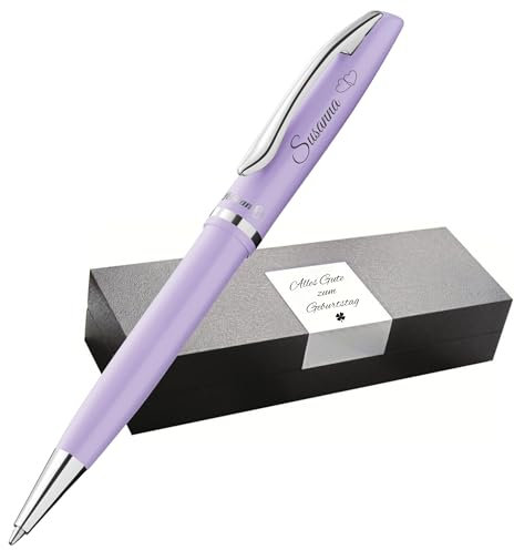 Pelikan Jazz Kugelschreiber mit Gravur Geschenk - einzigartige Stifte mit Namen - personalisierte Geschenke zu Weihnachten - Kugelschreiber personalisiert (Gravur, Pastell-Lavendel)