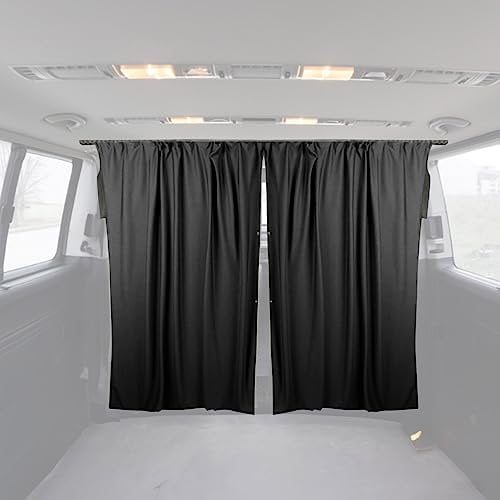 OMAC Fahrerhaus Führerhaus Gardinen Sonnenschutz kompatibel mit FIAT Ducato H3 Schwarz 2tlg