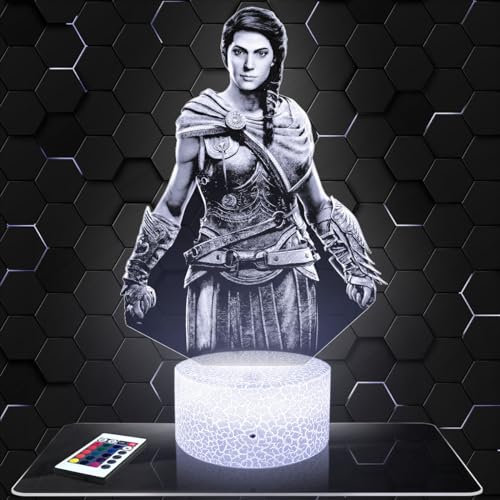 Nachttischlampe AC Kassandra Dekoration Jungenzimmer Gaming Gamer Videospiele Geschenkidee AC Kassandra Geschenkidee Stimmungslicht Nachttischlampe Schreibtischlampe Geschenkidee Teenager Original
