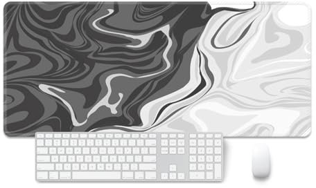 Treer Mousepad, Gaming Mauspad mit Vernähte Kanten, Mauspad L/XL/XXL, rutschfeste Gummibasis Mousepad Gaming, Mauspad Groß Einfacher Modestil (1000x500mm,Grau weiß)