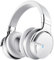 GarageRock E7 Active Noise Cancelling Headphones Bluetooth Headphones Wireless Headphones Over Ear with Microphone Deep Bass, Comfortable Protein Earpads, 30 Hours Playtime for Travel/Work, White