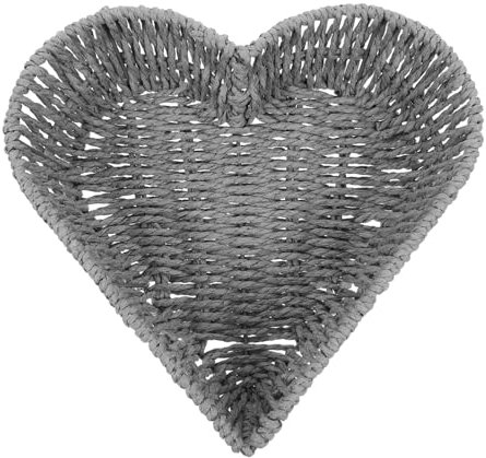 Heart-Shaped Basket Dark Grey Paper and Iron Food Storage Basket for Home Use Breathable Stackable Style Tray