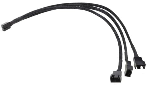Fowspvzn Fan Hub CPU Cooling 1 to 3 Port 12V to Fan-Header with 3 Pin PWM Controller Dedizated Supply Extension Cable