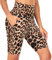FuelMeFoot Radlerhose Damen mit Taschen High Waist Shorts Sporthose Kurze Blickdicht Sommer für Biker Gym Fitness Joggen Pilates. 03-Leopard S/M