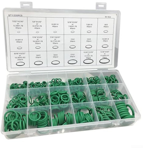 Nitrilkautschuk O Ringe 530 Stück in 18 Größen, geeignet für Autokonditionierung, Rohre und Industrieanlagen