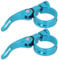 Bikes Seat Post Clamp, 2Pcs 35mm Quick Release Saddle Clamp Seat Tube Clip Cycling Saddle Seatpost Clamps for Mountain Road Bikes (Blue)