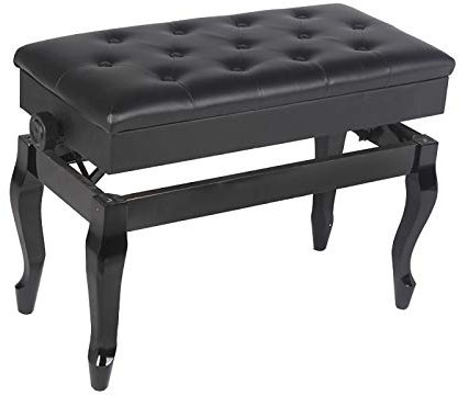 OJHDFCAS Piano Stool,Piano Bench Duet Piano Stool,Music Storage Compartment Design Equipped with Solid Wood Legs & Thick Padded Leather Cushion,Height Adjustable