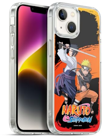 Head Case Designs Offizielle Naruto Shippuden Naruto und Sasuke Schluessel Kunst Gel Handyhülle Hülle [Militärischer Schutzgrad] Kompatibel mit Apple iPhone 14