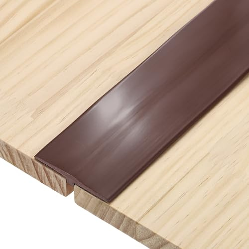 sourcing map T-Molding Transition Strips, 3 M x 5cm (L x W) PVC Floor Flat Divider Strip Self Adhesive Vinyl Flooring Edging Trim for Joining Floor Gaps Doorways, Coffee