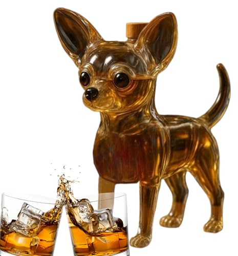 Tuxuseo Whisky Decanter, Dog-Shaped Spirit Bottle for Collectors, Alcohol Storage with Animal Figures, Party Drinking Decanter for Home Bar Decor, Vodka, Tequila, Bourbon, Birthday