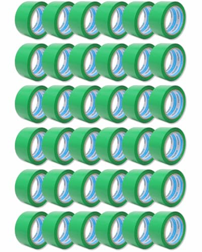 gws Paketklebeband 36 Rollen grün Geräuscharmes Universalklebeband zum Verpacken von Paketen - Hohe Klebekraft - Profi-Qualität 66 m Länge 50 mm Breite