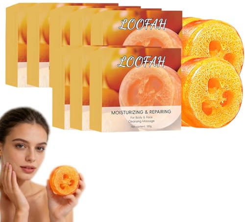 Olivenöl Loofah Bar Seife - Peeling & Feuchtigkeitsspendende Seife, sanfte Seifen Bar empfindliche Hautreiniger, Seifen für Körpergeruch & alte Leute Geruch, Loofah für Männer (8)