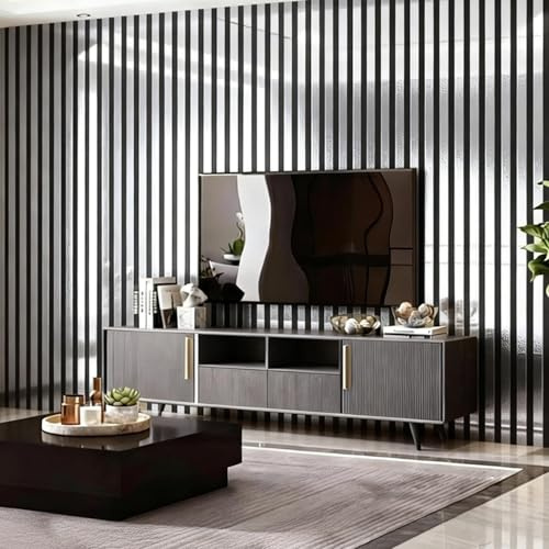 Minifactory 3D Grid Peel and Stick Wallpaper, Self-Adhesive Removable PVC Wall Panels, Waterproof & Easy Clean, 300x60cm for Walls, Furniture, Cabinets & DIY Home Decor (Silver)