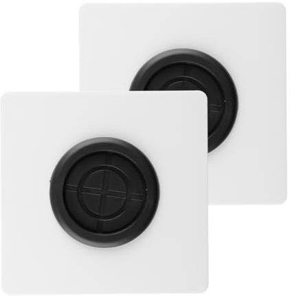 Lotsdonxia 2 PCS White ABS Cable Entry Brush Plate, Wall Mounted Flush Cable Cover for Tidy Cords & Dust Prevention