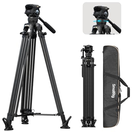 SmallRig 84''/214cm FreeSpeed Carbon Fiber Counterbalance Video Tripod, Heavy-Duty Camera Tripod w/ 6-Step Counterbalance, 4-Level Tilt/Pan Damping, Dual-Mode QR Plate, Max Load 22lbs - 5580