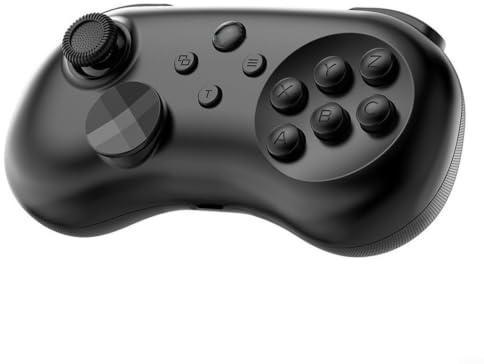 Risveglio Controller di gioco di combattimento wireless con joystick effetto Hall, 6 pulsanti per layout arcade, tasti regolabili per interruttore per ps4 per ps3 PC mobile (nero + ricevitore)