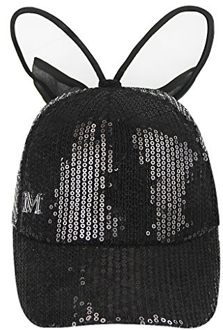 Jungen Mädchen Baseball Cap Fashion Pailletten Mesh Baseballmütze mit Schleife Süß Snapback Trucker Cap für Kinder