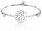 BlingGem Damen Armband Baum des Lebens aus Weißgold vergoldet 925 Sterling Silber Bettelarmband Lebensbaum Herz Armkette Frauen