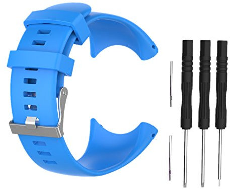 Muovrto Watch Strap for Suunto Core All Black, Silicone Sport Wristband Strap Replacement Band