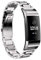 Bracelet en métal compatible avec Fitbit Charge 3/Charge 4 bracelets de rechange en acier inoxydable pour montre intelligente Charge 3 pour homme et femme (argent)