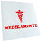 Kiwistar - Autoaufkleber - Medikamente Arzt Box Hinweis - rot - 18x10cm - Heckscheibe Auto Aufkleber wetterfest für Kfz LKW Mofa Truck - Sticker außen selbstklebend Tuning Zubehör für Fenster