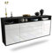 Dekati Sideboard Bellevue hängend (180x77x35cm) Korpus anthrazit matt - Front Hochglanz Weiß - Push to Open - Leichtlaufschienen