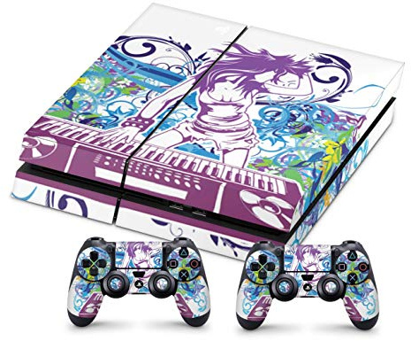 Design Aufkleber Skin Schutzfolie kompatibel mit PlayStation 4 PS4 + 2 Controller Skins