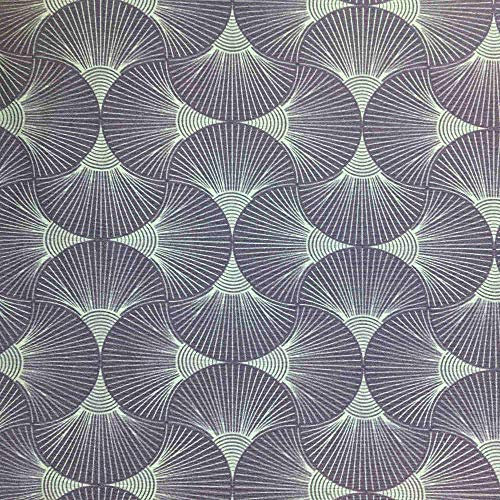 Gedruckt Canvas Dekostoff - 280 cm Breite - Meterware ab 0,5 m - Preis gilt für 0,5 m | Japanisch geometrisch. Fans - Blau, Flieder