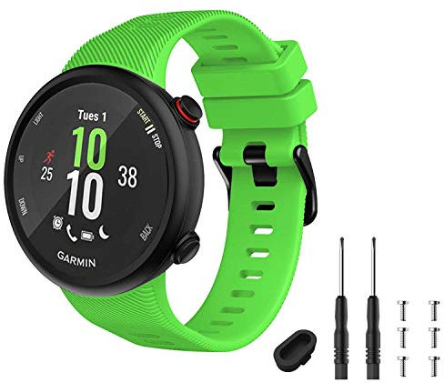 TopPerfekt - Cinturino di Ricambio Compatibile con Garmin Forerunner 45, in Silicone, per Forerunner 45 e Swim 2 (Verde)