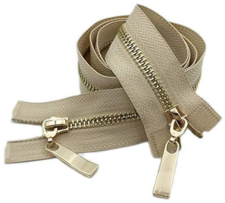 80/100/120cm cerniere con doppio cursore Luce, Metallo, Oro dentini della cerniera Albicocca, 5# 100cm