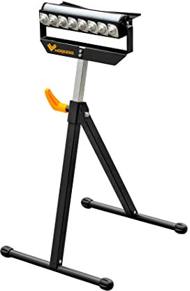 WORKESS WK-RS010 Rollenständer, Doppelpack, 59,9 kg Tragkraft, verstellbare Höhe (68,6 cm – 109,2 cm), Einzelrollenständer für Holzbearbeitung