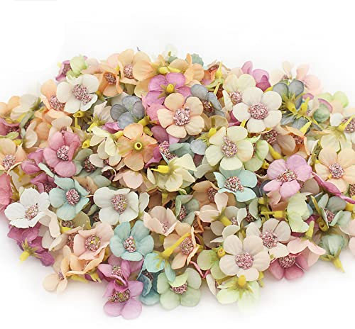 Qunkun 50 Stück Künstliche Blumen, Gänseblümchen Blütenköpfe, Kunstblumen, Seide Kunstblumen Köpfe Deko, Kunststoffblumen Bunt, für Hochzeit Feste Partei DIY Girlande Kopfschmuck Basteln