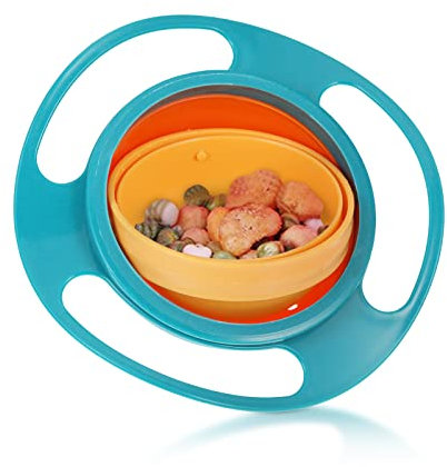ueslwser Gyro de 360 grados, cuenco antiderrames antiderrames para bebés y niños