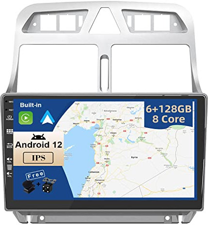 JOYX - [6G+128G] - Android 15 Autoradio Passt für Peugeot 307 SW CC (2002-2013) - Kabellos Carplay/Android Auto - Kamera & MIC - IPS 9 Zoll 2 Din - DSP Lenkradsteuerung WiFi DAB Fast-Boot 360-Kamera