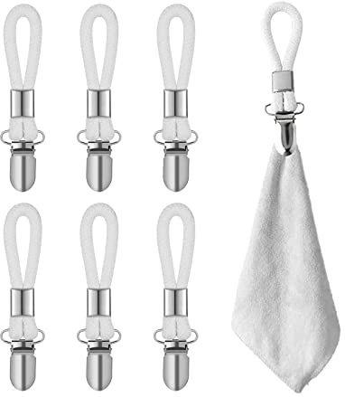 Handtuchhalter Clips Handtuch Clips Zum AufhäNgen Geschirrtuch AufhäNger Clips Handtuch Klammern FüR KüCher,Bad,Haushalt,Trocken Und Sauber Halten,Stabil Haken,Kein Verblassen,Kein Rost(6pc)