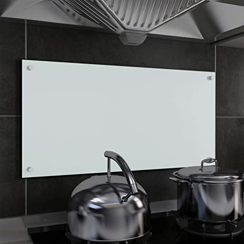 Goliraya Kitchen Backsplash White 80x40 cm Tempered Glass