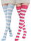 BABAHU Extra lange Damen-Socken, Baumwolle, gestreift, Oberschenkelhohe Socken