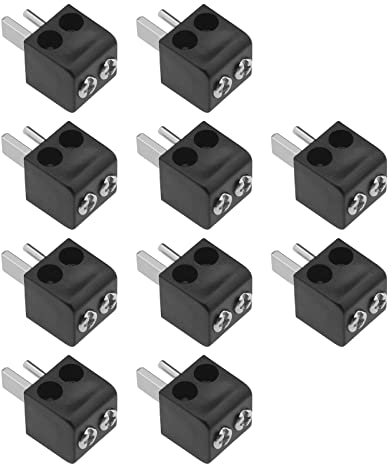 EMSea 10 Stück 2-poliger DIN-Stecker mit Schraubklemmen für Audio- Und Videogeräte DIN-Stecker Adapter Elektrische Komponenten Schwarz