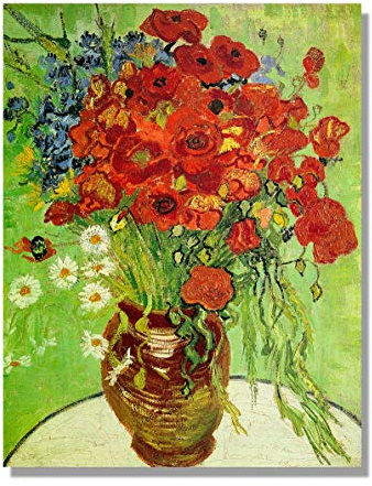 Diamond Painting Kits Rote Mohnblumen Und Gänseblümchen Astern Von Vincent Van Gogh Full Drill DIY Crafts For Adults Home Wall Decor 12 * 16In/30 * 40Cm