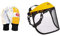 Oregon Chainsaw Gloves, Dual-Hand Protection, PPE Clothing, Pair of Professional Chainsaw Protective Gloves – Large & Q515064 Browguard and Steel Mesh Visor Combination, Black/Yellow