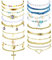 Dochais 21 Stück Boho Armbänder Geflochten, Armbander für Damen, Beach Armbänder, Strand Armbänder Set, 14 Karat Vergoldet Armkette Kettenarmbänder Verstellbar Sommer-Strand-Schmuck für Damen Mädchen