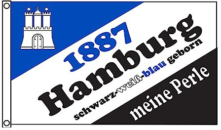 Stormflag Hamburg Flagge 3x5ft Flagge Hamburg Meine Perle Wappen 90 x 150 cm Polyester 90g/m2