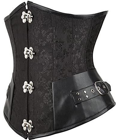 Hengzhifeng Punk Corsage Damen Unterbrust Halloween Korsett S Schwarz