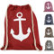 KLAPIA Sac de sport/sac de plage à cordes design marin/sac à dos cordes/sac à dos cordons/sac à dos de plage imperméable à l'eau, gymnase, natation, piscine, voyage/sac tissu femme, enfants, rouge, L