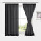 DWCN Voile Vorhänge mit Kräuselband Leinenoptik 2 Stücke Halbtransparent Vorhänge für Wohnzimmer,Durchsichtige Gardinen Kurz,Schwarz,145x140cm (Höhe x Breite)