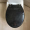 Glitter Resin Toilet Seat, Round Toilet Seat Soft Close, Easy to Install and Remove, for Standard Toilets(Four Colors Available)/Black
